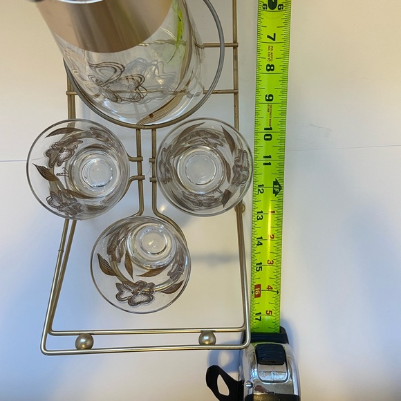 MCM Cocktail Pitcher and glasses with gold serving tray - Picture 10 of 11